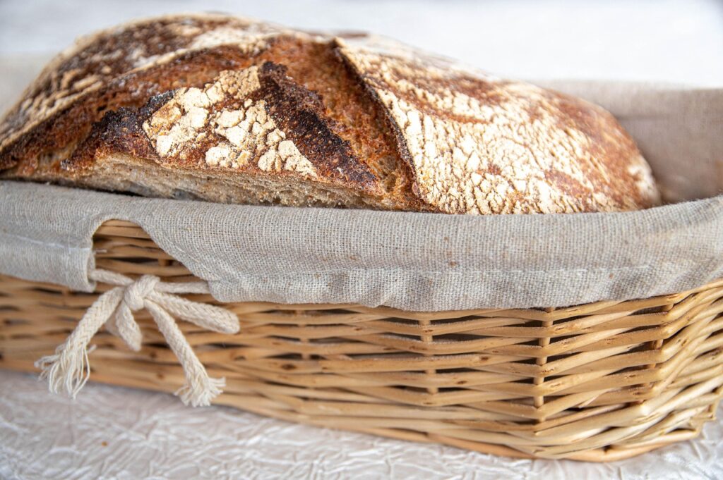 sourdough, bread, basket, food, snack, meal, bakery, organic, wicker basket, sourdough, sourdough, sourdough, sourdough, sourdough